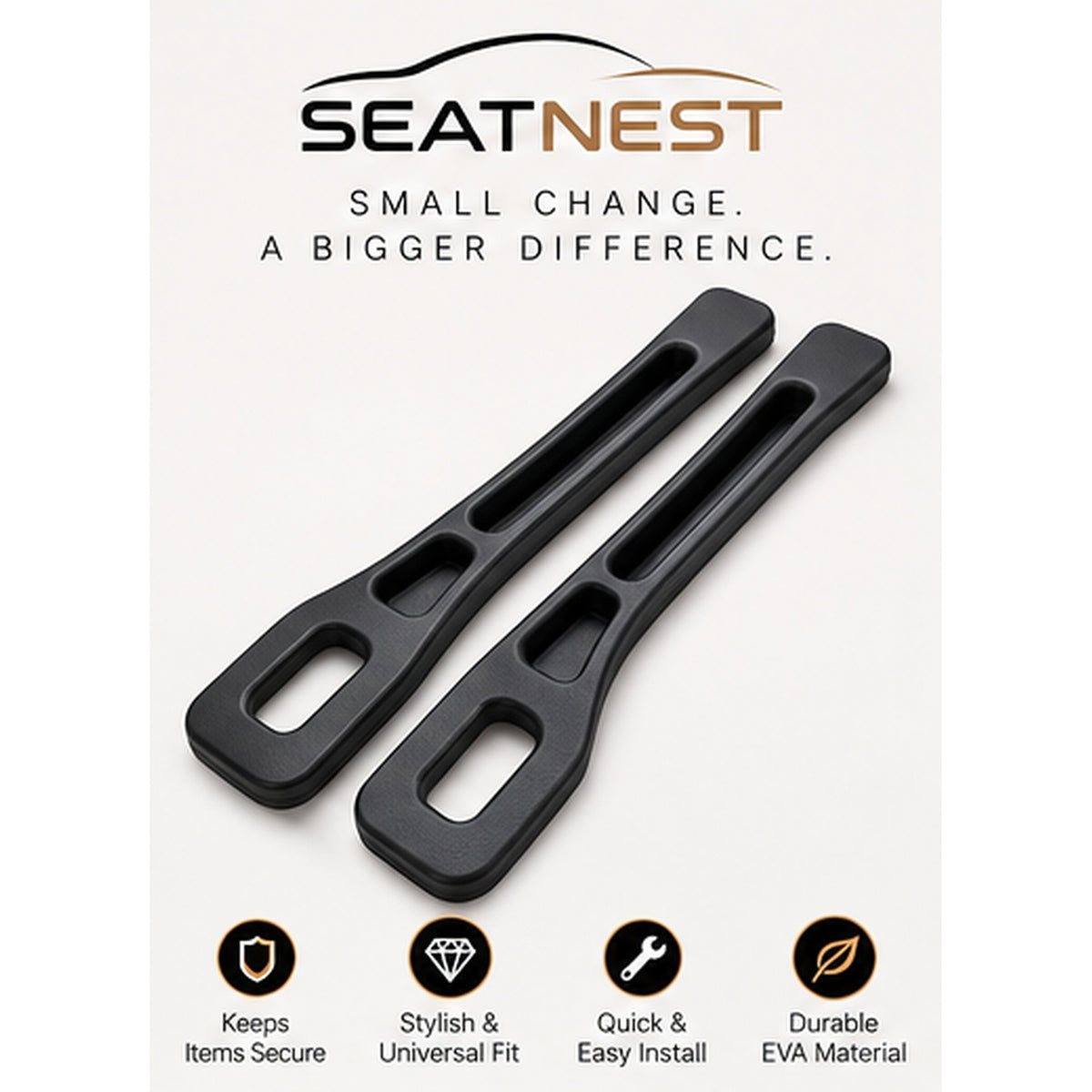 SeatNest two-piece car seat gap filler set